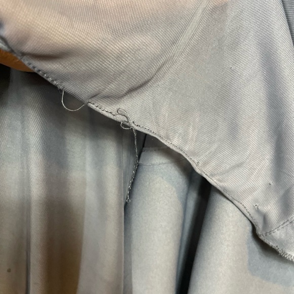 David's Bridal Long Bridesmaid Dress with Lace Bodice pewter, sz 2, F19328 - Picture 12 of 15